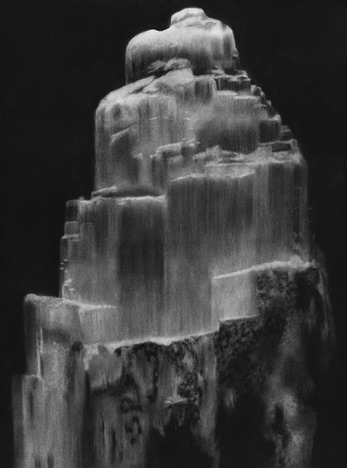 Big Crystal, Charcoal on Paper