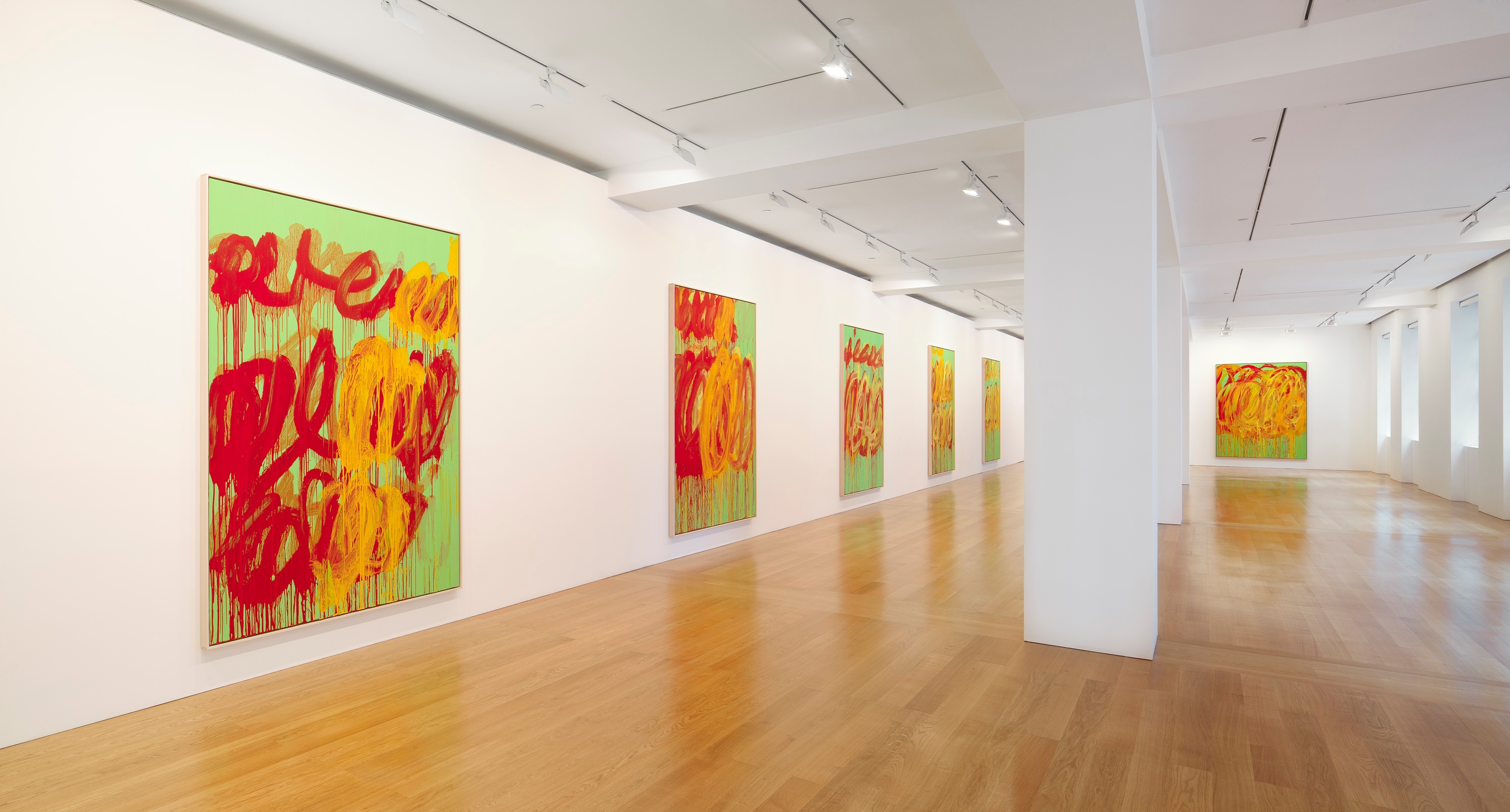 Installation view of Cy Twombly: The Last Paintings at Gagosian Gallery Hong Kong, June 28 - August 11, 2012. Courtesy Gagosian Gallery.