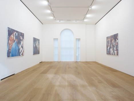 Installation view of the 2012 solo exhibition Luc Tuymans: Allo! at David Zwirner, London. © Photo: Stephen White. Courtesy David Zwirner, London.