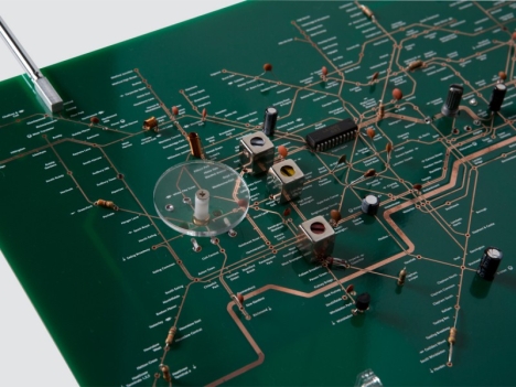 "Tube Map Radio (Production Version)", Production by E&Y Japan, 500 Pieces Limited Edition, 300 × 20 × 250 mm, 2015