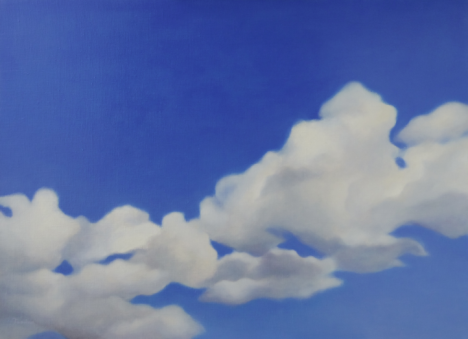 「White Clouds and Blue Sky 青空と雲」, 2014年, 727×1,000mm, Oil on Canvas