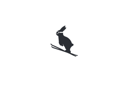 "Ski Jumping Rabbit", silk screen printed, white british paper, 300 x 400 mm, © Joanna Ham