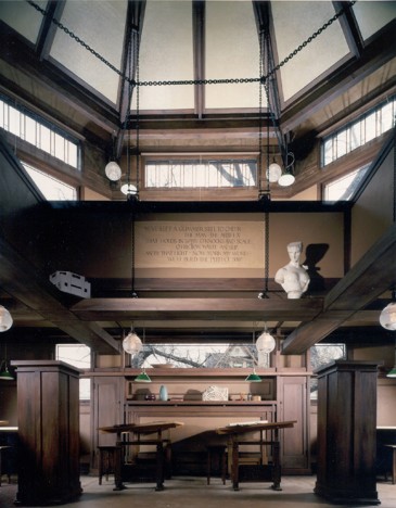 Frank Lloyd Wright Home and Studio: studio drafting room, Oak Park, Illinois, 1889/1898. © Jon Miller, Hedrich Blessing/Collection of Frank Lloyd Wright Preservation Trust.