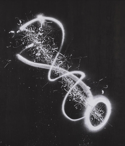 《Constellation #16》鈴木ヒラク, 2017年, 紙にシルバーインクと墨汁、アルミニウムマウント, 1395 x 1015mm