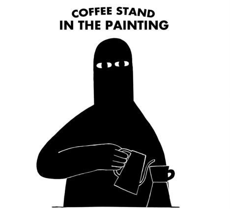 COFFEE STAND IN THE PAINTING