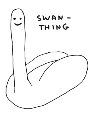 DAVID SHRIGLEY “EXHIBITION OF GIANT INFLATABLE SWAN-THINGS”